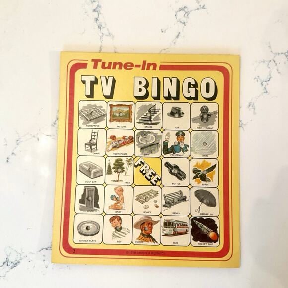 Vintage 1970 Tune-In TV Bingo Board Game — Selchow & Righter Complete Classic - Picture 6 of 16